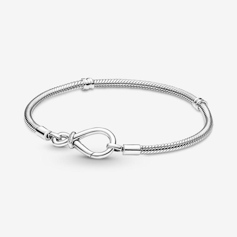 Pandora S925 Ale  Moments Infinity Knot Snake Chain Bracelet Gift bag