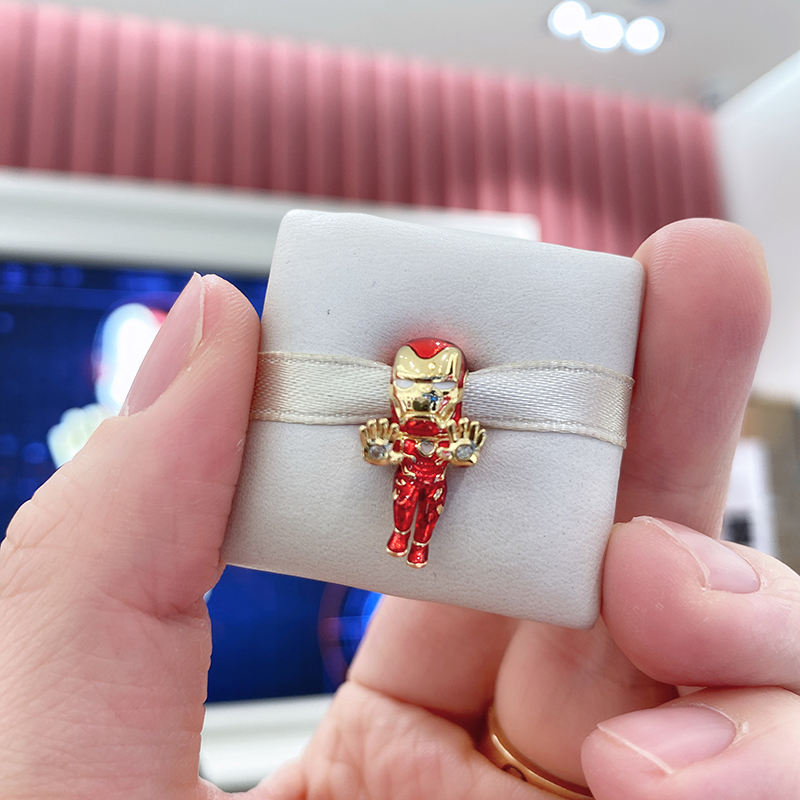 PANDORA Gold Red Marvel The Avengers Iron Man Charm