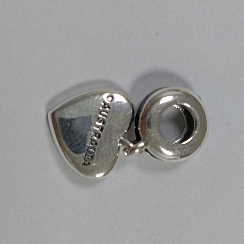 Pandora Charm Bead Australia Heart Flag