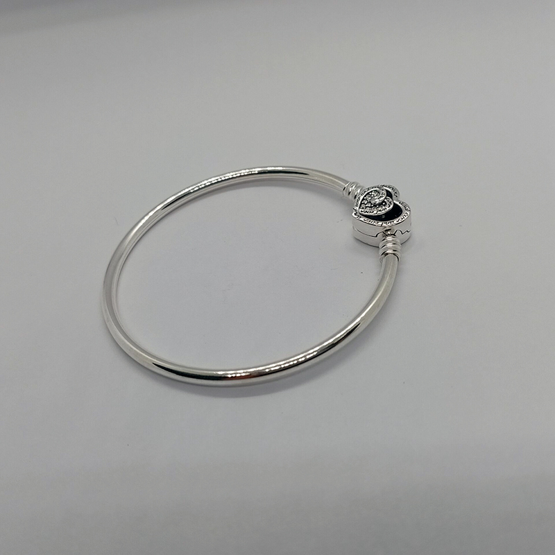 PANDORA Entwined Infinite Hearts Bangle Bracelet ALE S925