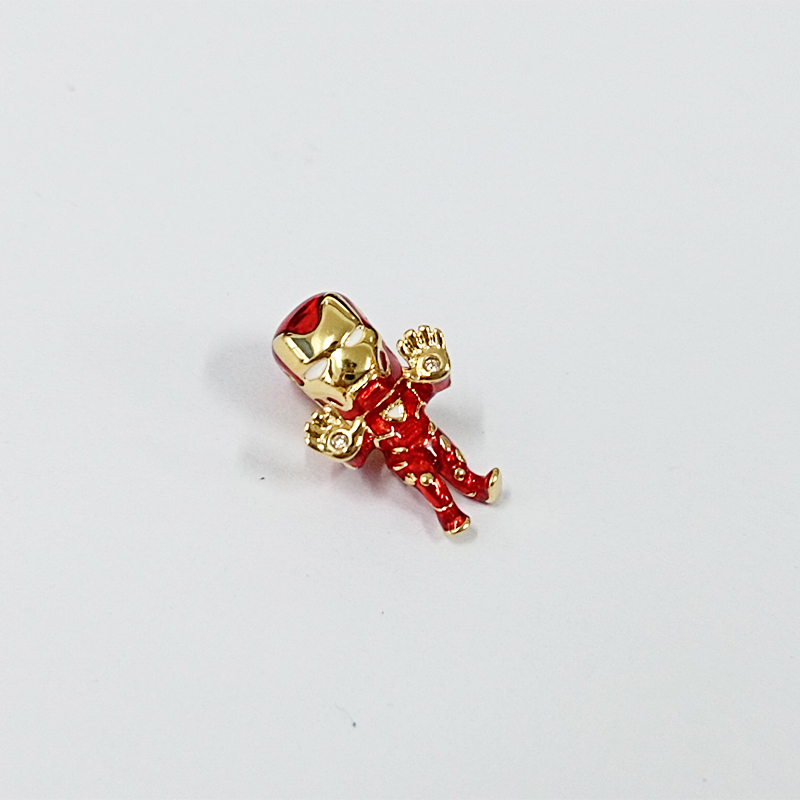 PANDORA Gold Red Marvel The Avengers Iron Man Charm