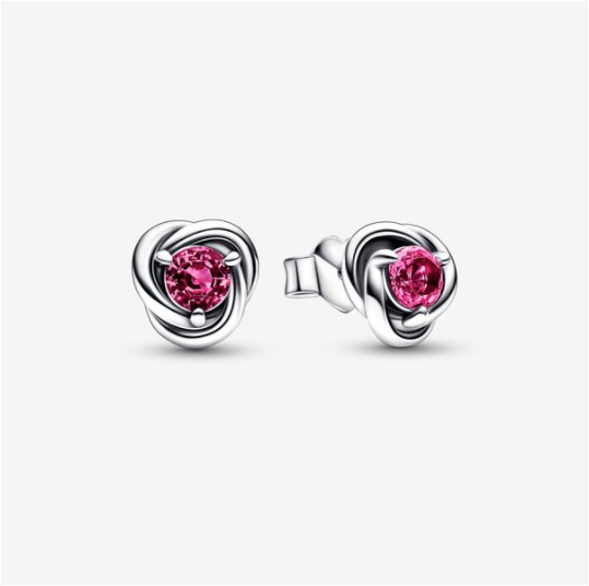 PANDORA October Birthstone Eternity Circle O Pendant Earrings Set