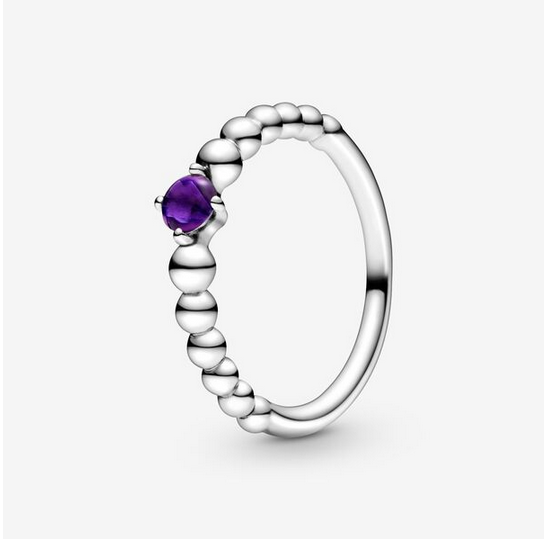 Pandora February Birthstone Trio Set Charm Earrings RING ALE S925