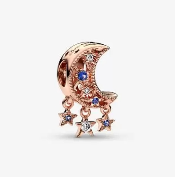 Pandora Star&Crescent Moon Charm Moments Dangle Charm Pendant