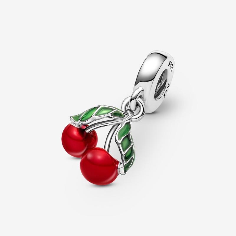 Pandora Moments Earrings Charm SET Hoop S925 ALE Cherry Fruit Dangle  Hoop