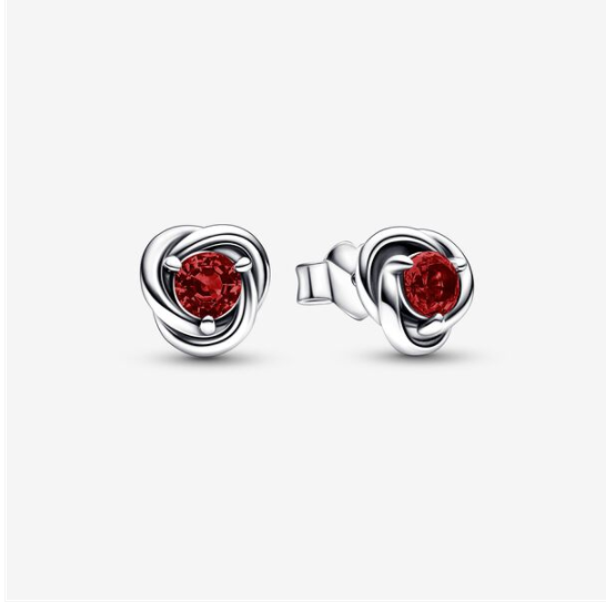 PANDORA January Birthstone Eternity Circle O Pendant Earrings Set