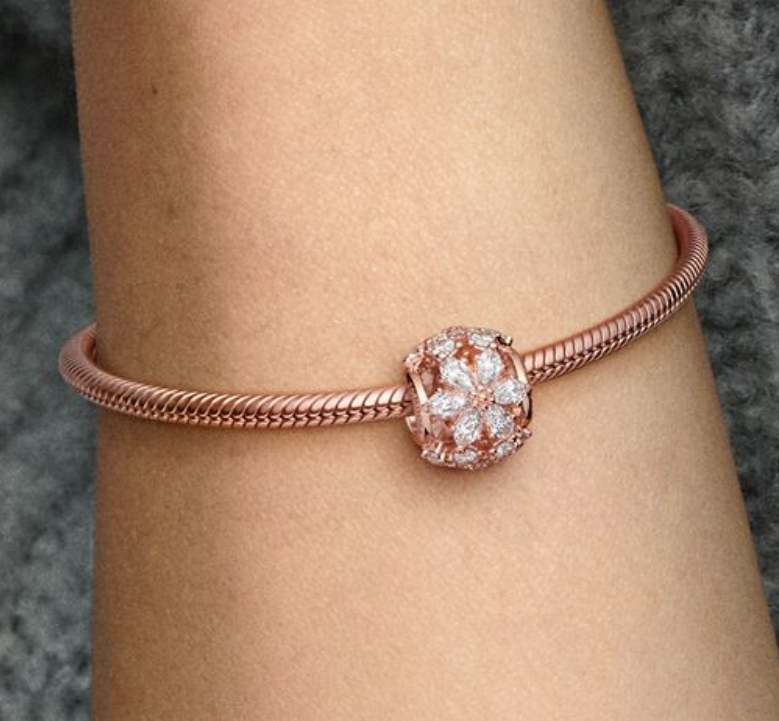 Pandora 2022 SPARKLING HERBARIUM CLUSTER ROUND 14K Rose GOLD