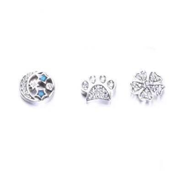 Pandora Sterling Silver MoonPetite Paw Print Flowers Charms Set ALE 925