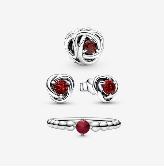 Pandora  January Birthstone Trio Set Charm Earrings RING ALE S92
