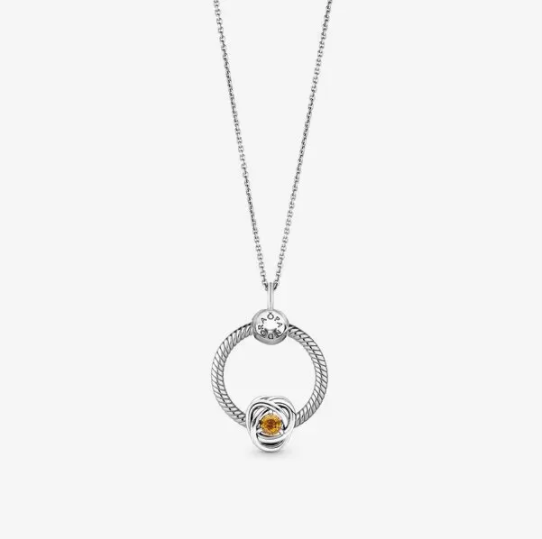 PANDORA November Birthstone Eternity Circle O Pendant Earrings Set