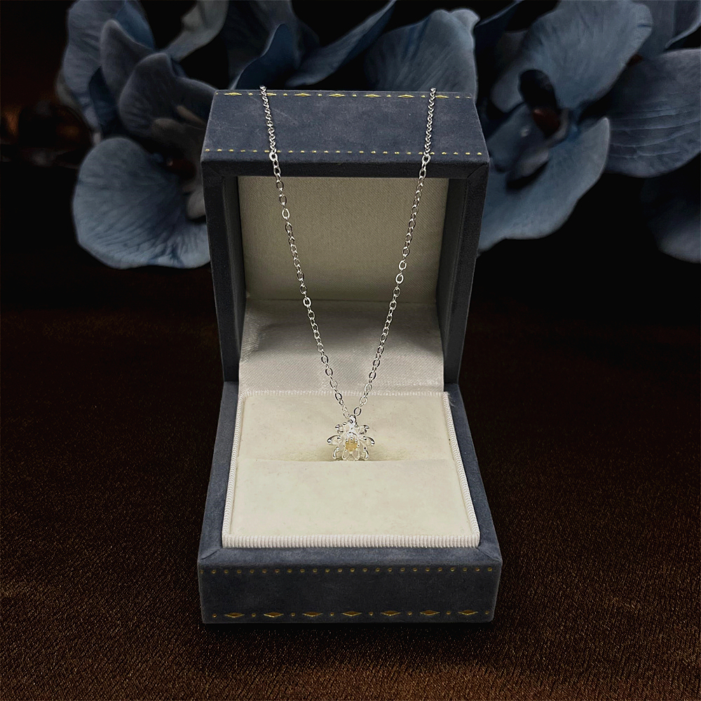 Sterling Silver Lotus Flower Blossom Pendant Necklace with Partial Gold Plating, Sweet and Pretty Jewellery