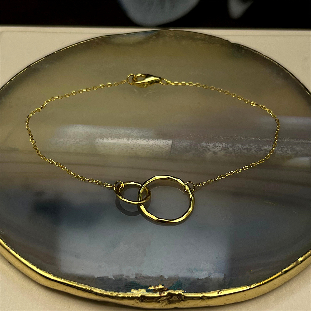 Sterling Silver Double Circle Bracelet, Silver Linked Circle Bracelet, Interlinking Circle Bracelet, Open Circle Bracelet, Sisters Bracelet