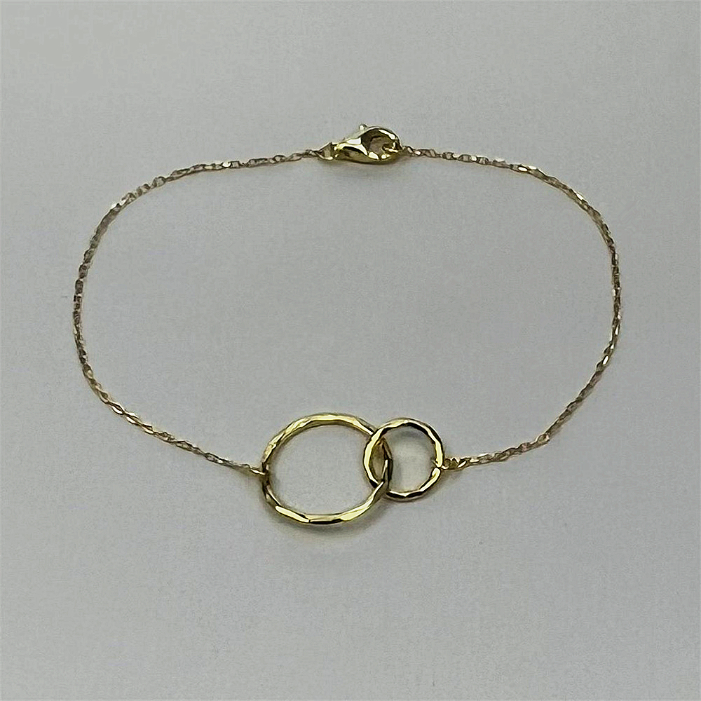 Sterling Silver Double Circle Bracelet, Silver Linked Circle Bracelet, Interlinking Circle Bracelet, Open Circle Bracelet, Sisters Bracelet