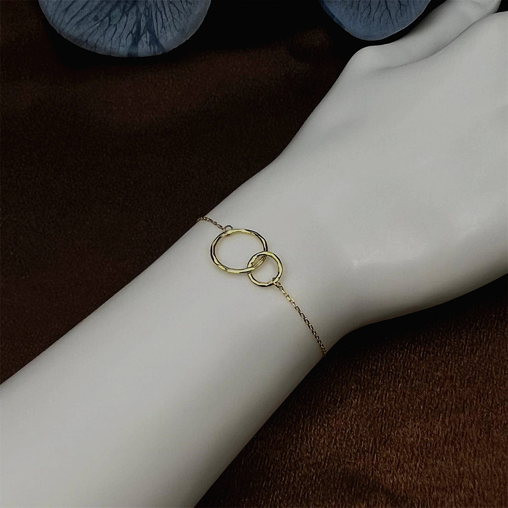 Sterling Silver Double Circle Bracelet, Silver Linked Circle Bracelet, Interlinking Circle Bracelet, Open Circle Bracelet, Sisters Bracelet