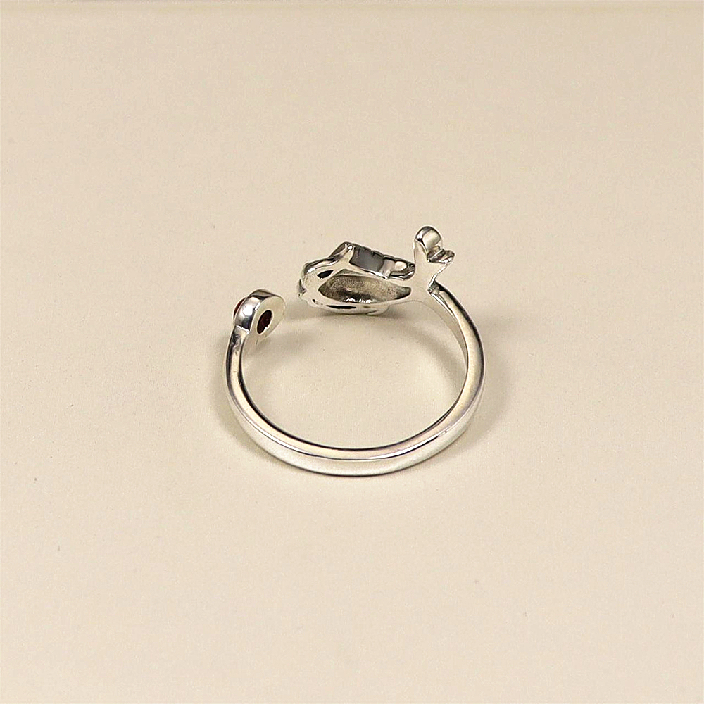 S925 Sterling Silver Vintage Abundant Harvest Adjustable Ring with Inlay