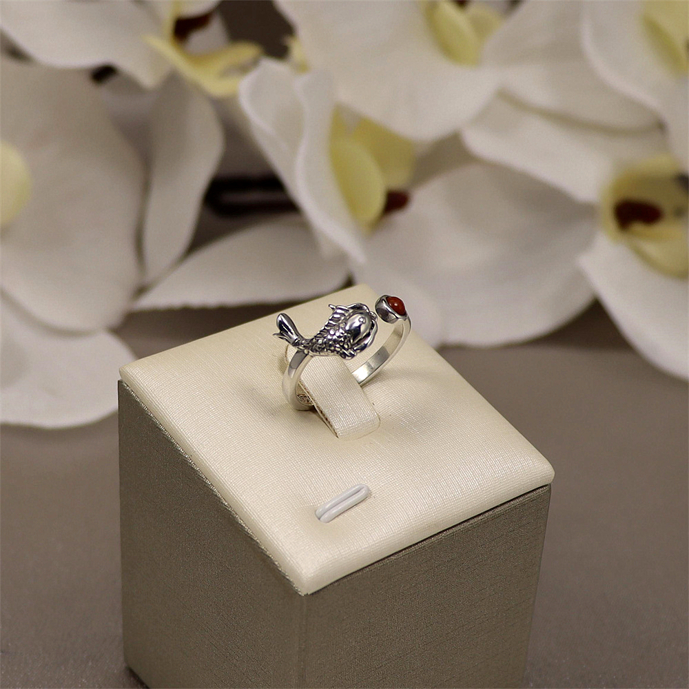 S925 Sterling Silver Vintage Abundant Harvest Adjustable Ring with Inlay