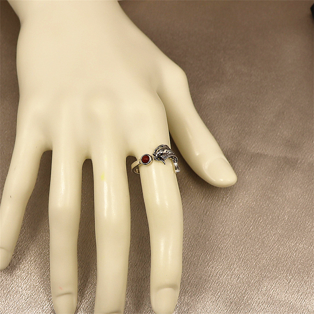S925 Sterling Silver Vintage Abundant Harvest Adjustable Ring with Inlay