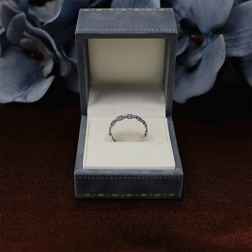S925 Sterling Silver Vintage Daisy Flower Adjustable Ring