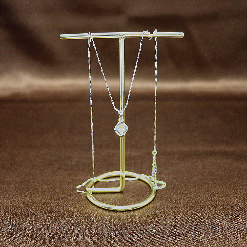 S925 Sterling Silver Cube Necklace for Women - Minimalist Silver Pendant Jewelry