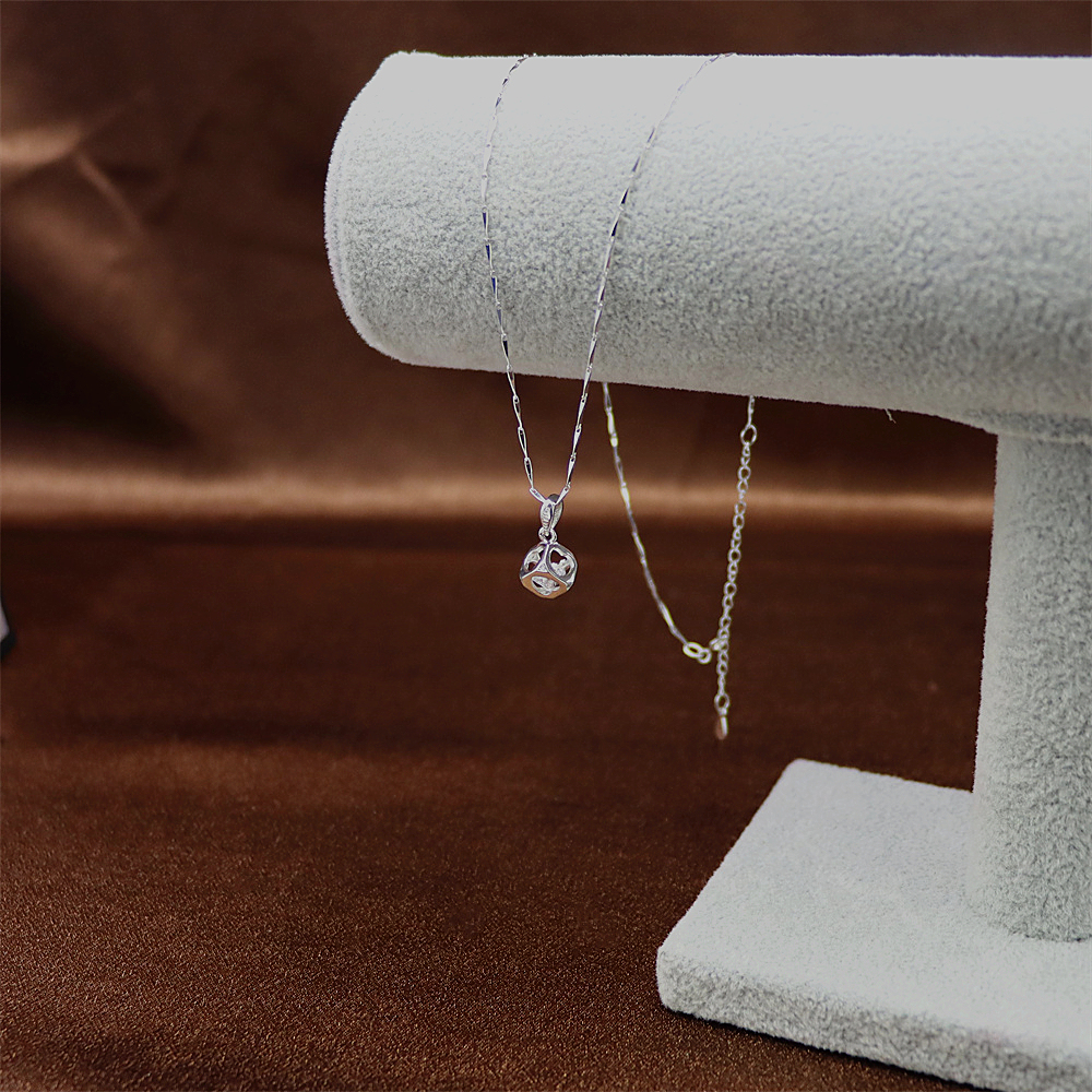 S925 Sterling Silver Cube Necklace for Women - Minimalist Silver Pendant Jewelry