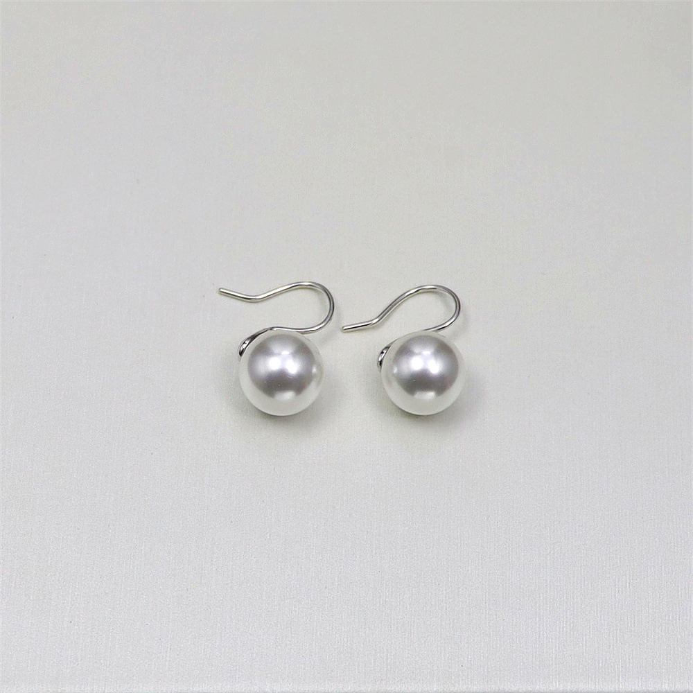 S925 Sterling Silver Pearl Earrings with Shell – Perfect Gift for Mom