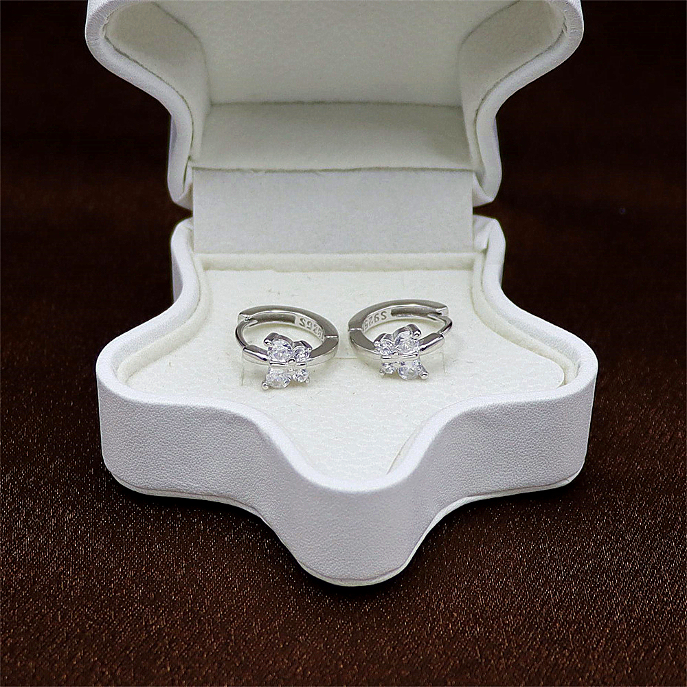 S925 Sterling Silver Diamond Butterfly Earrings – Elegant and Sparkling Jewelry