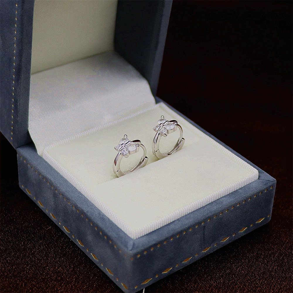 S925 Sterling Silver Diamond Butterfly Earrings – Elegant and Sparkling Jewelry
