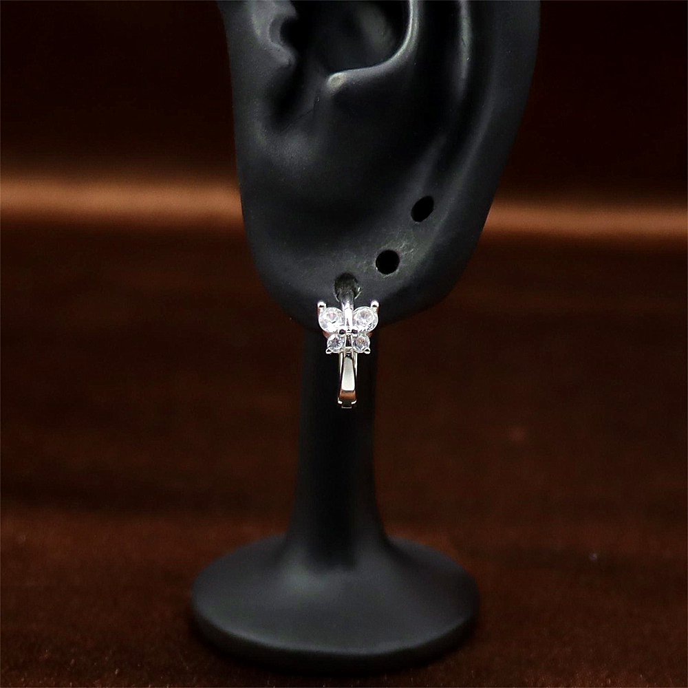S925 Sterling Silver Diamond Butterfly Earrings – Elegant and Sparkling Jewelry
