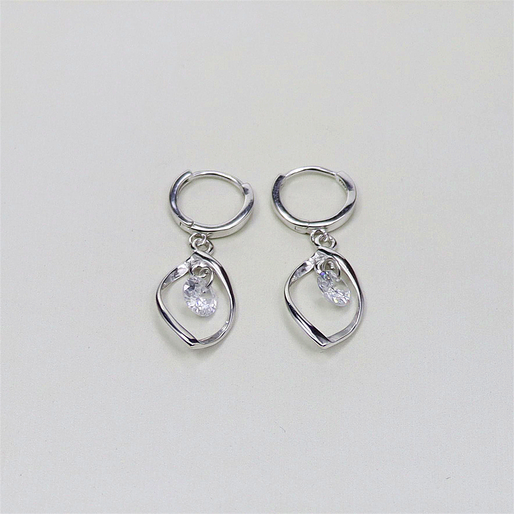 S925 Sterling Silver Zirconia Minimalist Earrings – Long Rotating Drop Earrings for Women