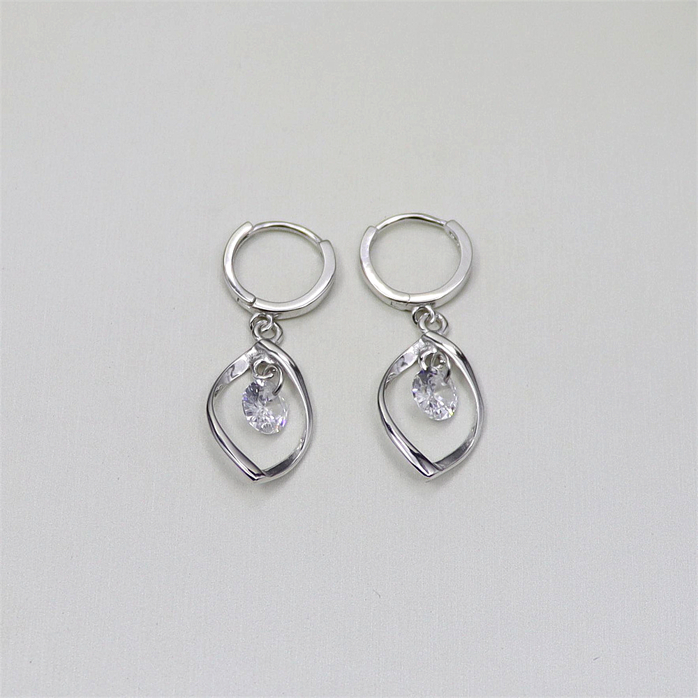 S925 Sterling Silver Zirconia Minimalist Earrings – Long Rotating Drop Earrings for Women