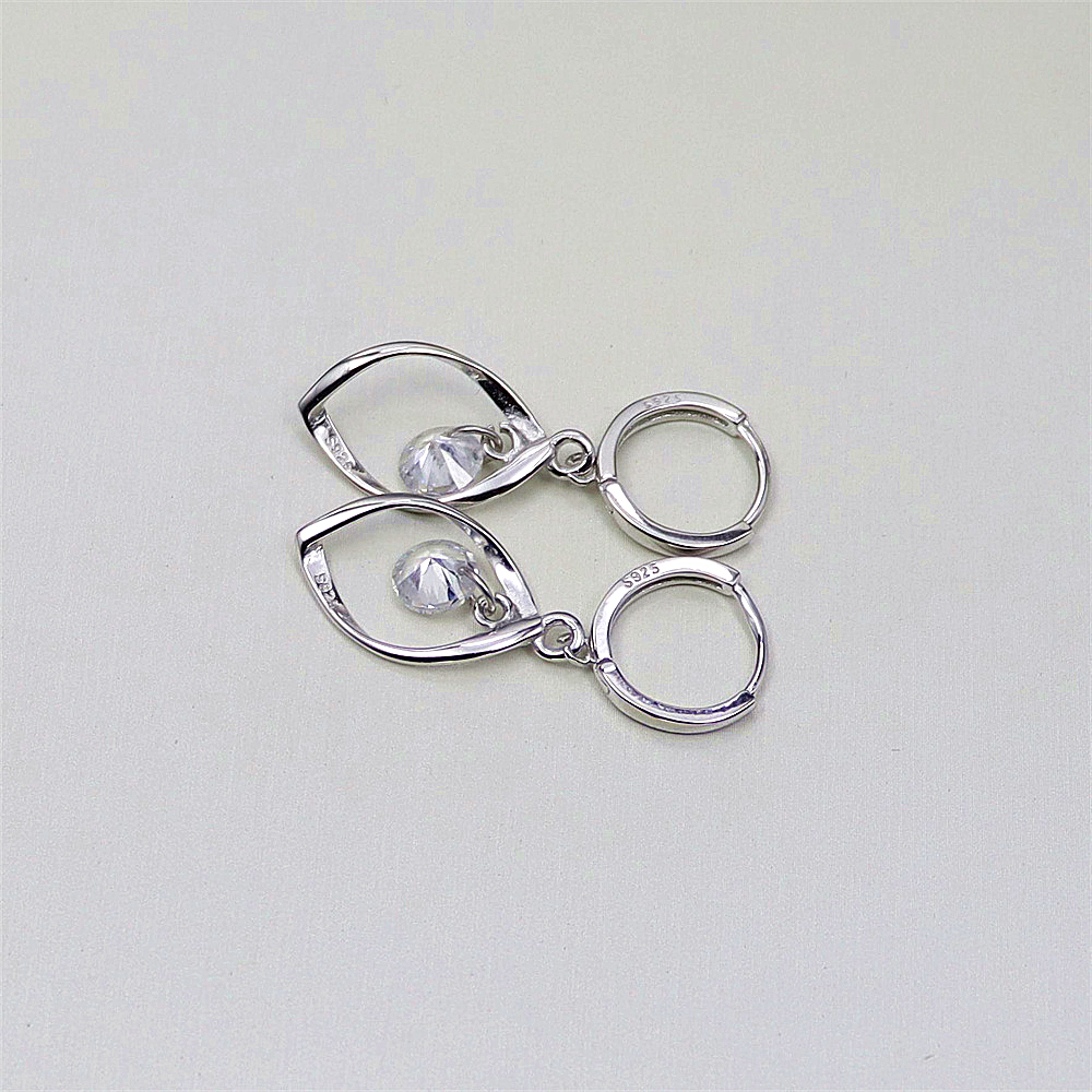S925 Sterling Silver Zirconia Minimalist Earrings – Long Rotating Drop Earrings for Women