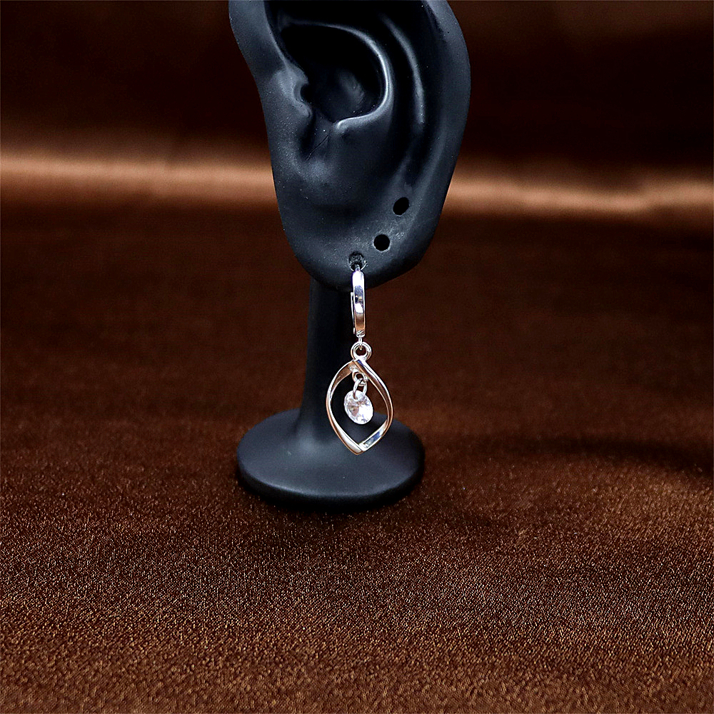 S925 Sterling Silver Zirconia Minimalist Earrings – Long Rotating Drop Earrings for Women