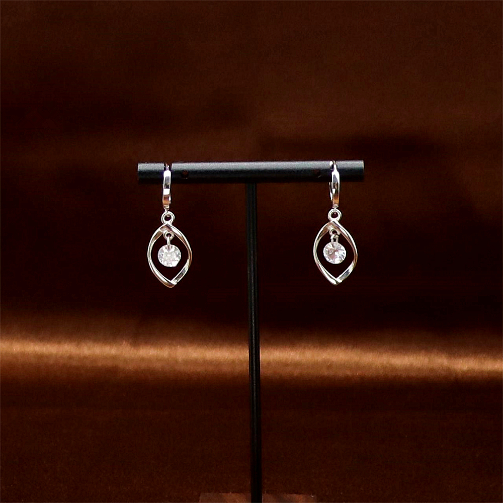 S925 Sterling Silver Zirconia Minimalist Earrings – Long Rotating Drop Earrings for Women