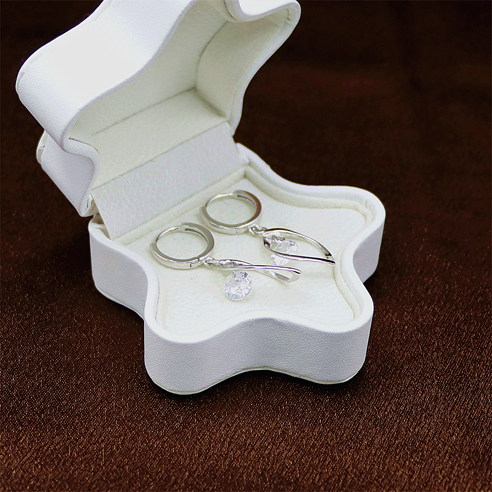 S925 Sterling Silver Zirconia Minimalist Earrings – Long Rotating Drop Earrings for Women