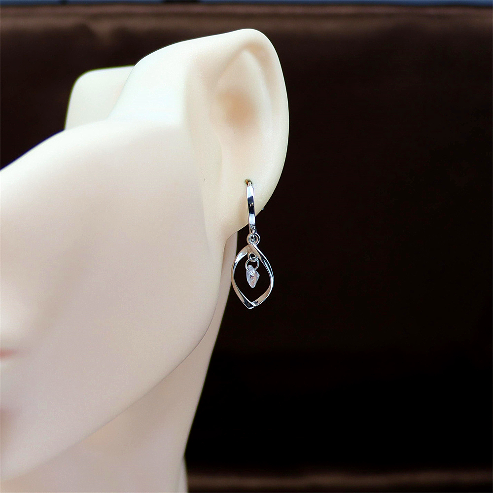 S925 Sterling Silver Zirconia Minimalist Earrings – Long Rotating Drop Earrings for Women