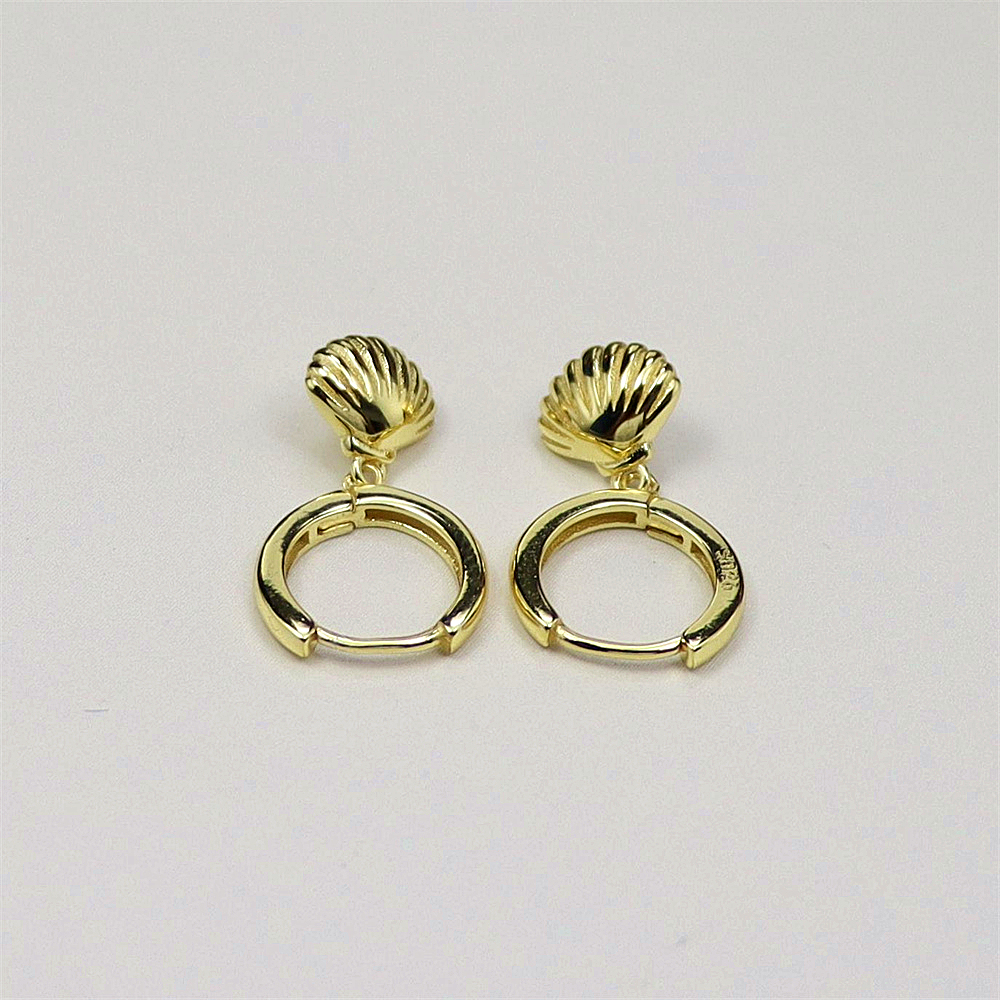 925 Sterling Silver Vintage Shell Earrings for Women