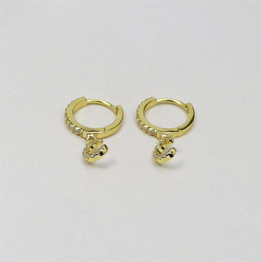 S925 Silver Diamond-Studded Alphabet Letter Earrings