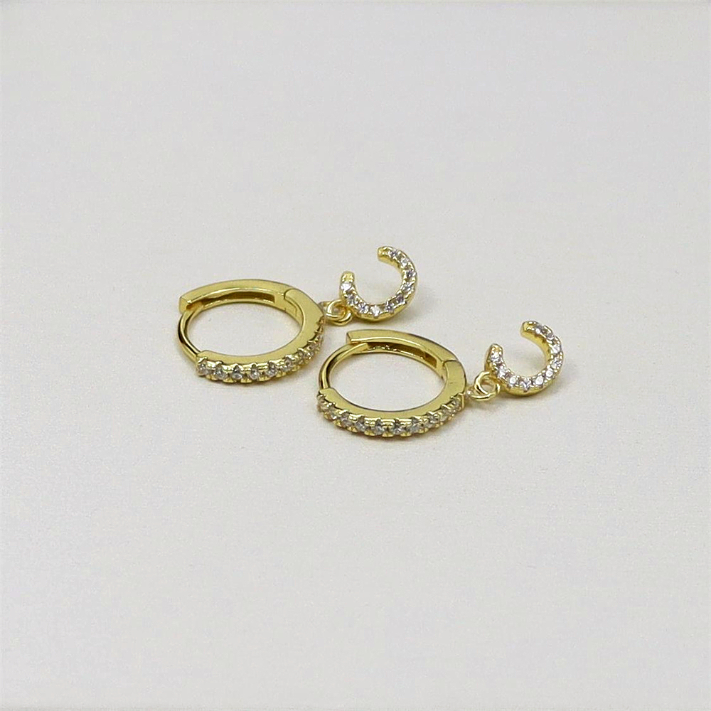 S925 Silver Diamond-Studded Alphabet Letter Earrings