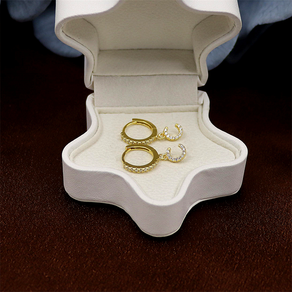 S925 Silver Diamond-Studded Alphabet Letter Earrings