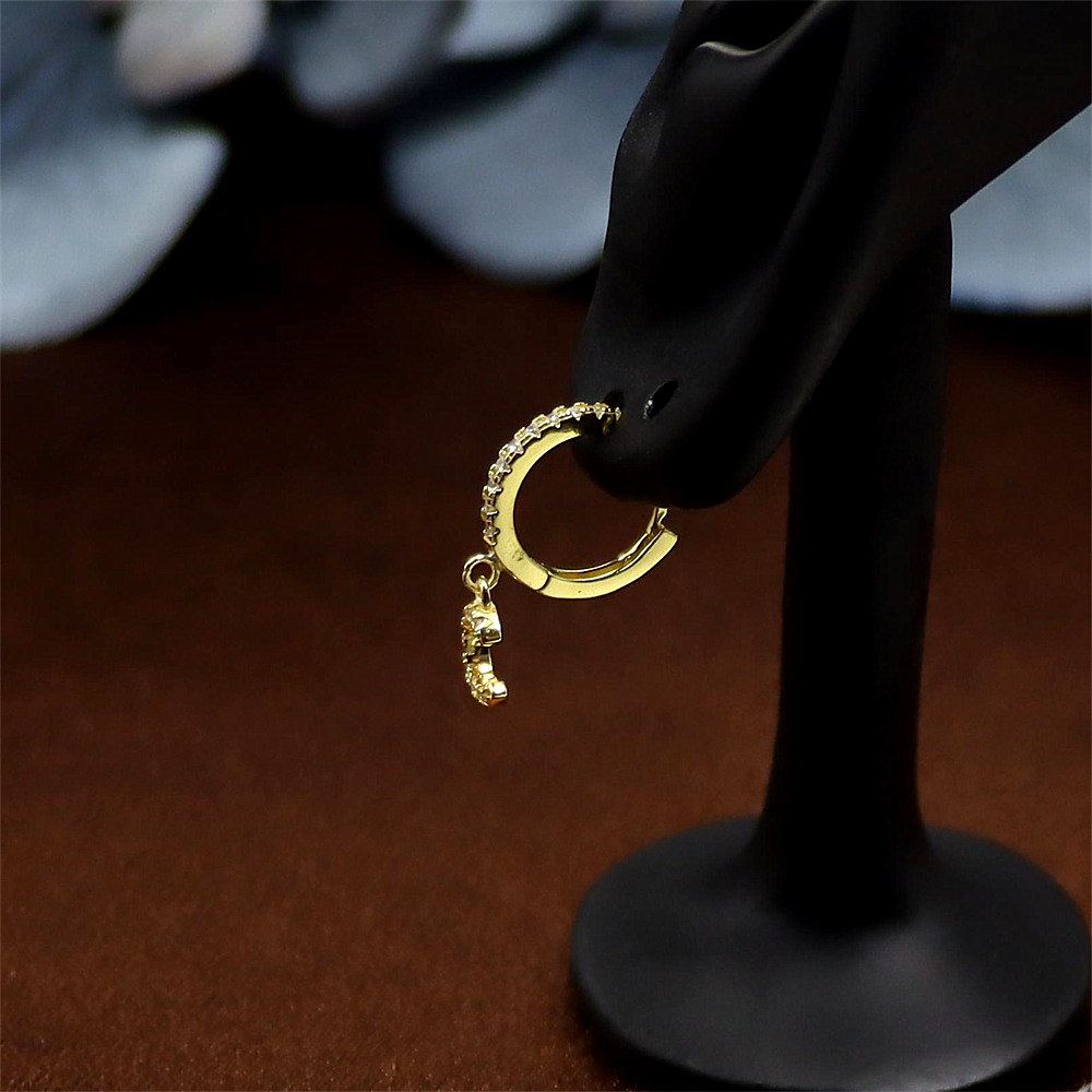 S925 Silver Diamond-Studded Alphabet Letter Earrings