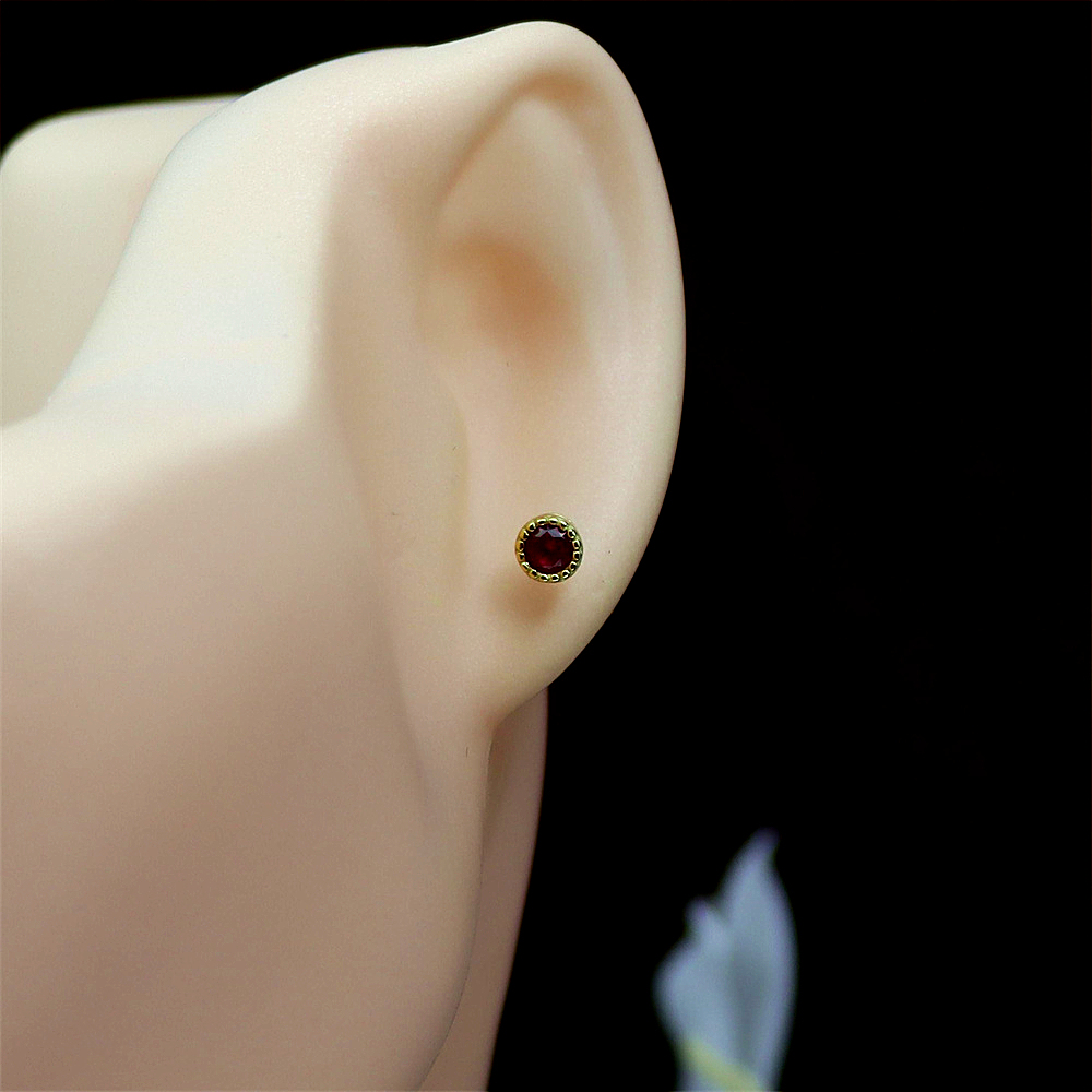 S925 Sterling Silver Minimalist Single Zirconia Stud Earrings