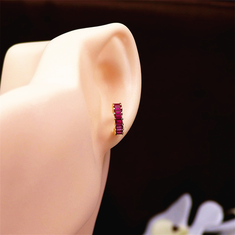 S925 Sterling Silver Earrings with Colorful Cubic Zirconia Studs for Women