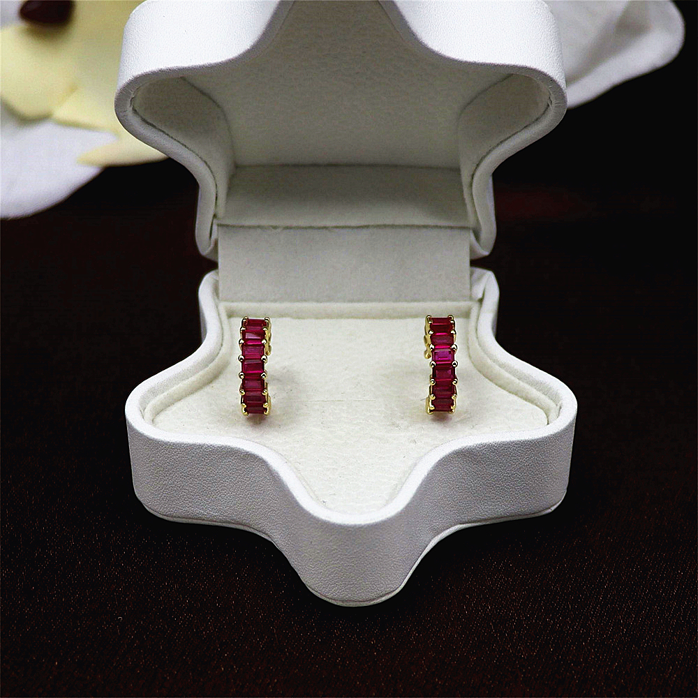 S925 Sterling Silver Earrings with Colorful Cubic Zirconia Studs for Women