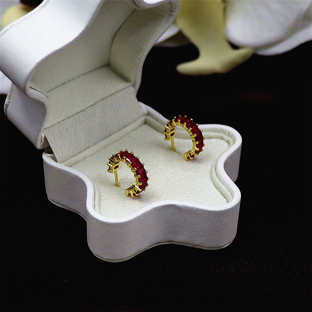 S925 Sterling Silver Earrings with Colorful Cubic Zirconia Studs for Women