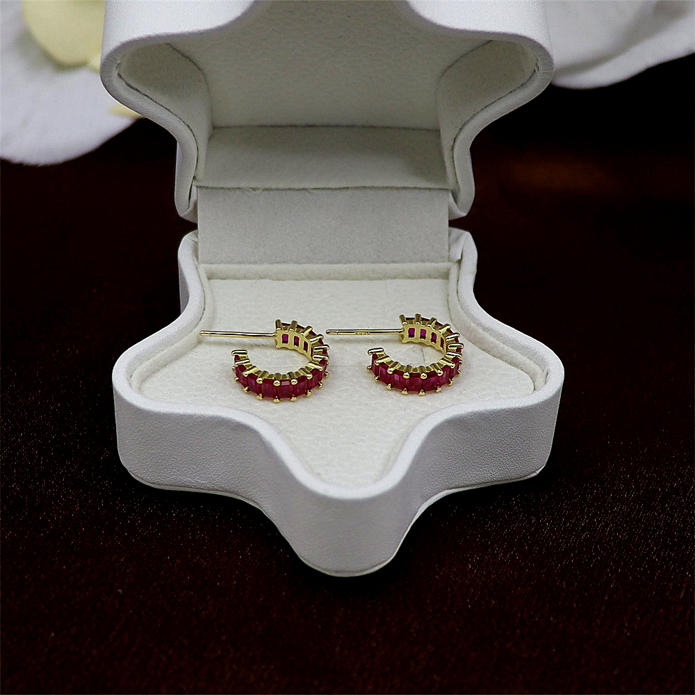 S925 Sterling Silver Earrings with Colorful Cubic Zirconia Studs for Women