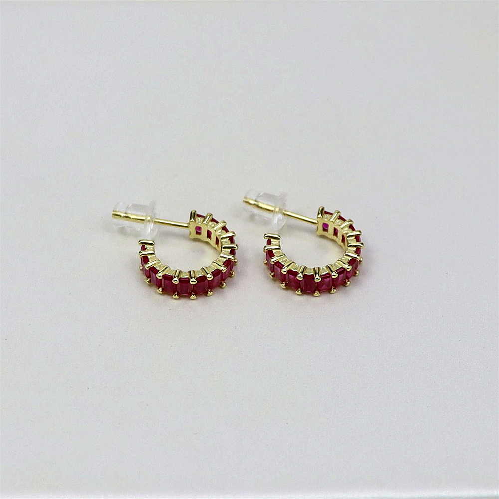S925 Sterling Silver Earrings with Colorful Cubic Zirconia Studs for Women
