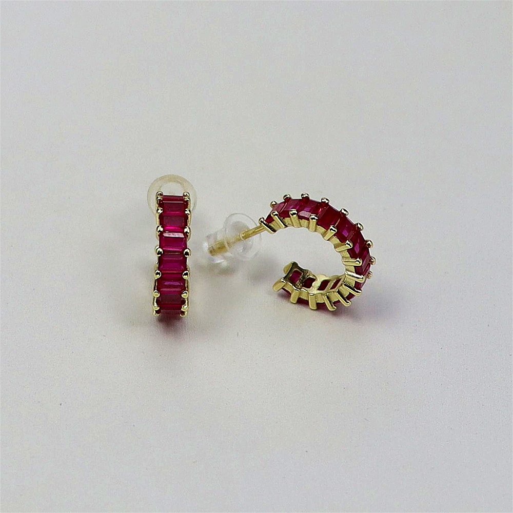 S925 Sterling Silver Earrings with Colorful Cubic Zirconia Studs for Women