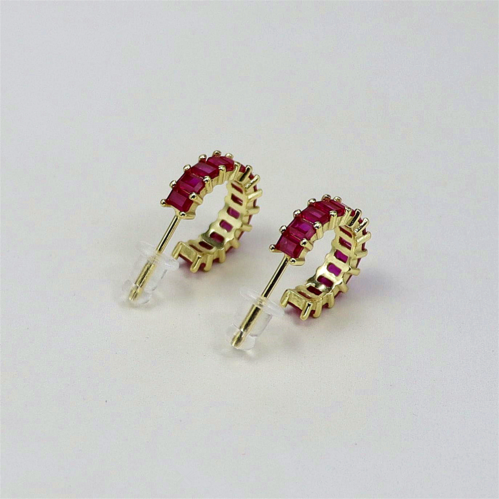 S925 Sterling Silver Earrings with Colorful Cubic Zirconia Studs for Women