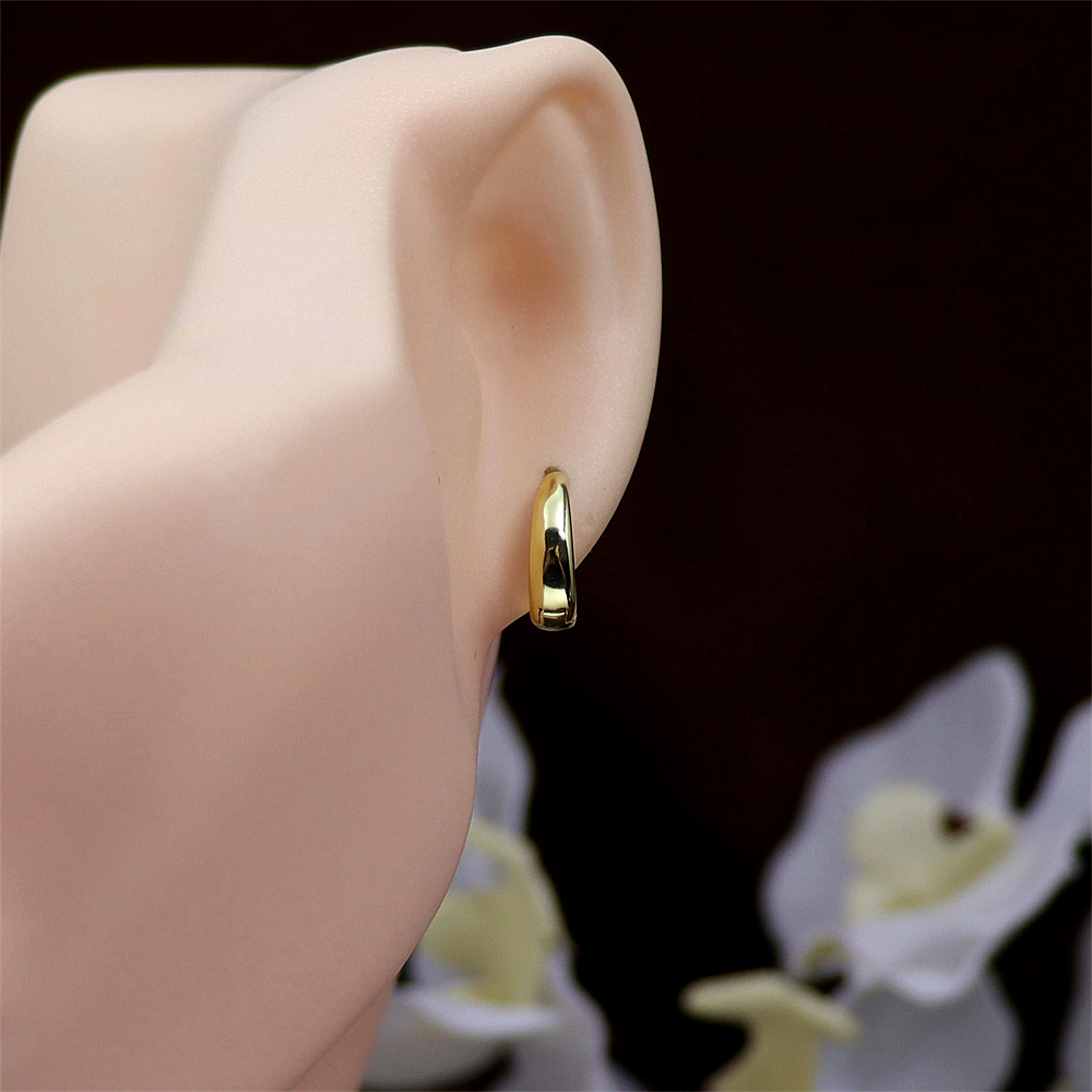 S925 Sterling Silver Wide Hoop Earrings