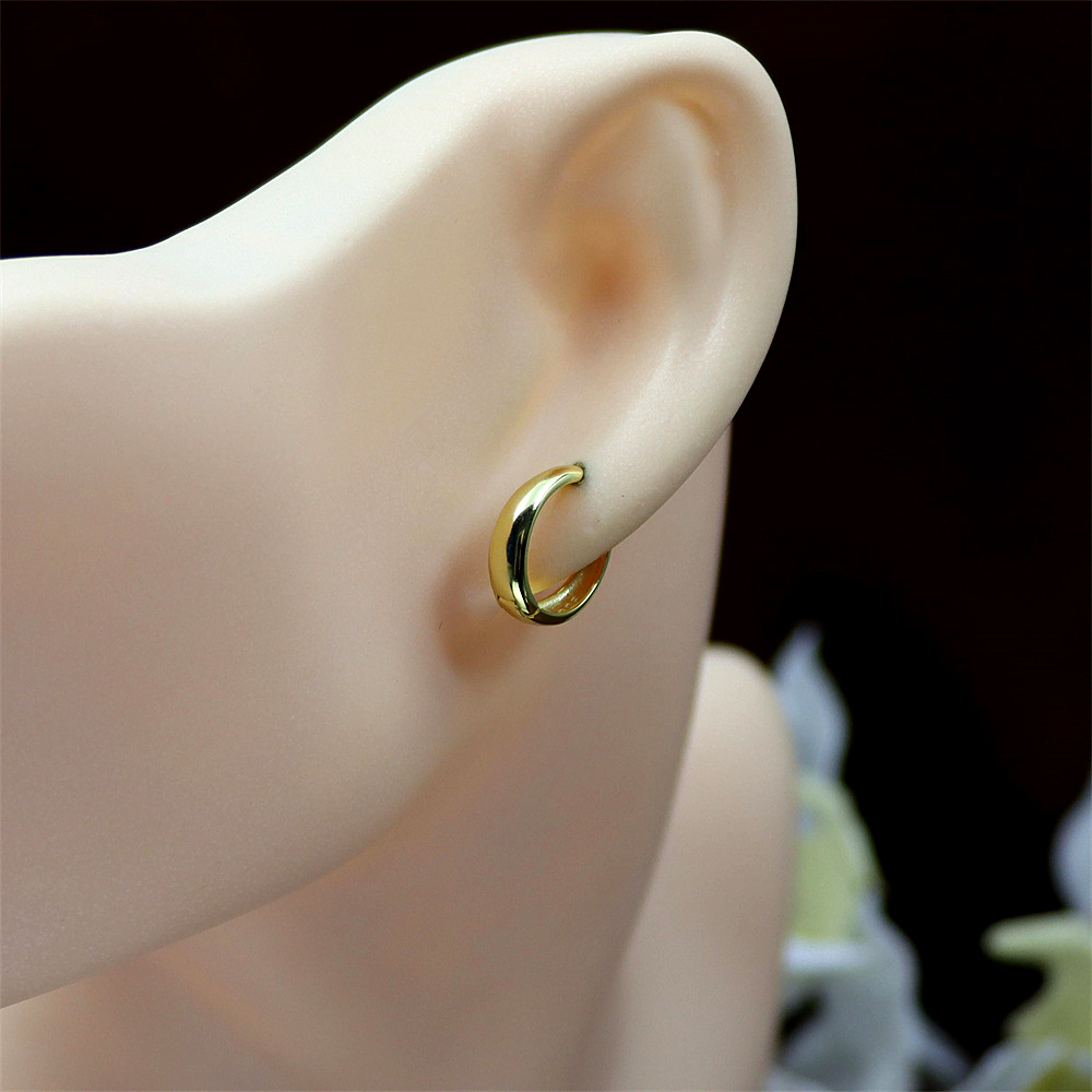 S925 Sterling Silver Wide Hoop Earrings